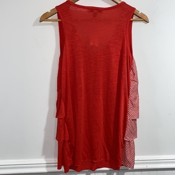 French Laundry blouse tank top layered raw hem diagonal asymmetrical‎ layers NEW - Picture 4 of 4